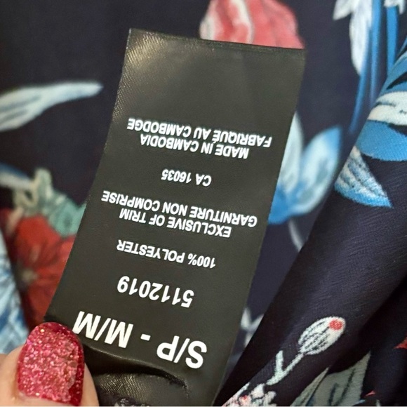 Tahari| Gorgeous Floral Kimono Mid-Length Wrap with Red and Blue Hues Sz S/M - Picture 5 of 6